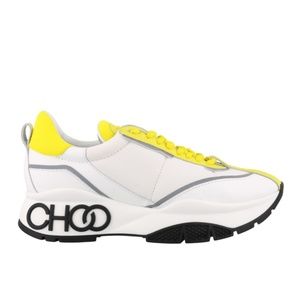 Jimmy Choo Yellow White Raine Platform Sneakers
